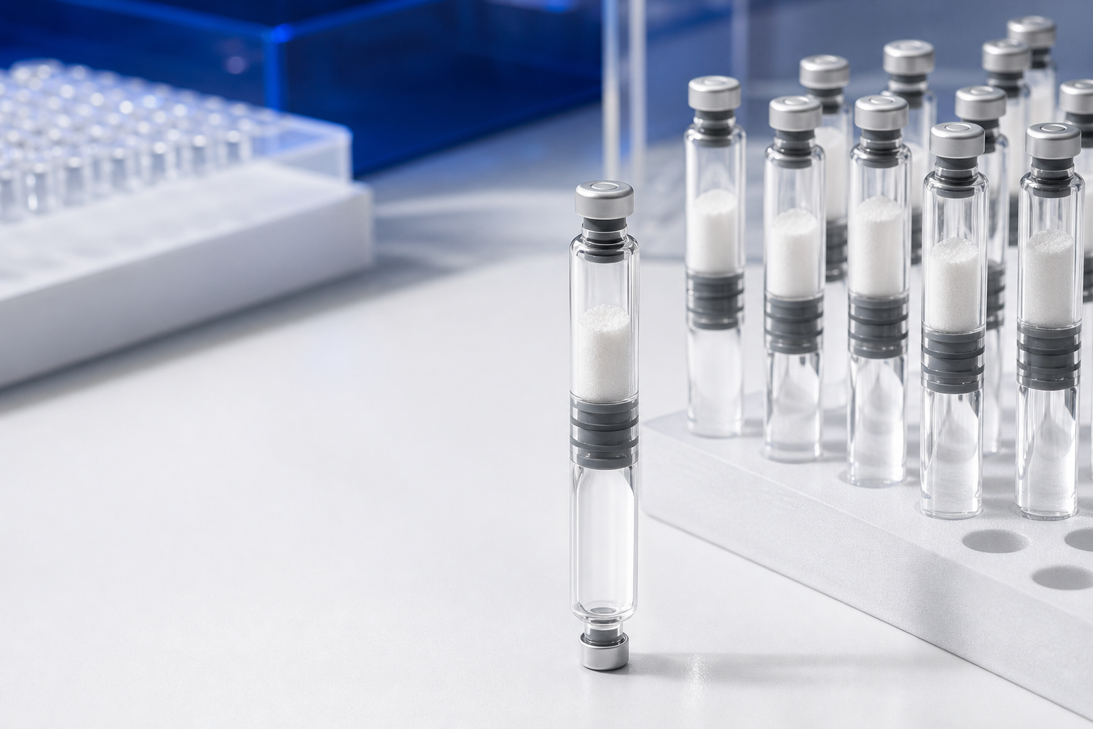 Jike Peptide peptides presented in dual-chamber cartridges